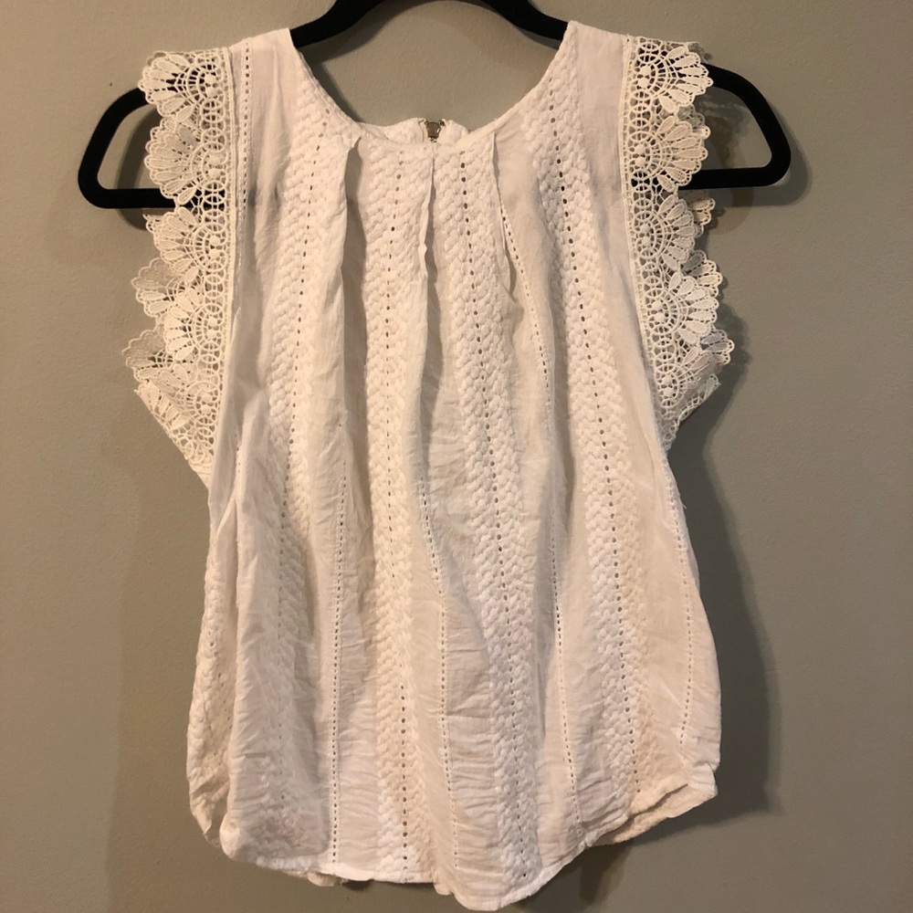 White Lace/Crochet Blouse Size S